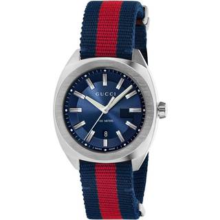 Gucci YA142304 GG2570 blå canvasrem 41 mm herreur