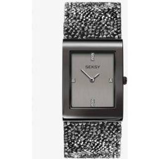 Seksy Dress Quartz Black Dial Black PVD Brass Bracelet Ladies Watch 2654