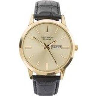 Sekonda 1838 Classic Leather Ur Black/Gold