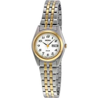 Seiko Solar Stainless Steel Gold Ladies' Watch SUT116P9