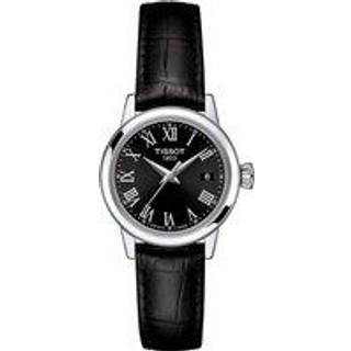 Tissot Classic Dream dameur i stål, sort med romertal og rem Ø28