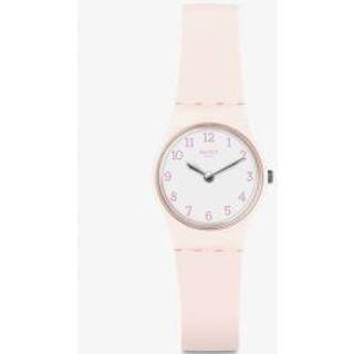 Swatch Original Gent Pinkbelle White Dial Silicone Strap Ladies Watch LP150