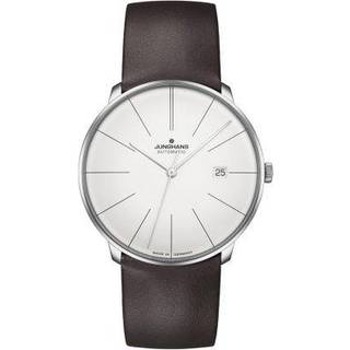 Junghans Meister Fein Automatic Silver Dial Leather Strap Mens Watch 27/4152.00