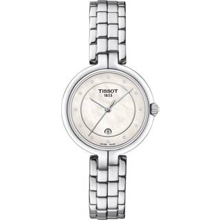 Tissot Flamingo dameur i stål med perlemorsskive og diamanter