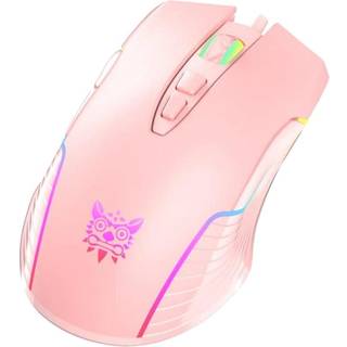ONIKUMA CW905 Wired - Gaming Mus - Optisk - 7 knapper - Pink med RGB