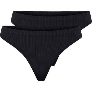 Pieces - Pcsymmi Thong 2-pack - Undertøj til damer og piger - Black - L/XL