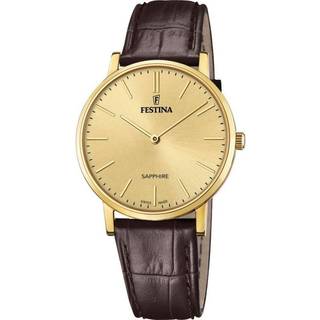 Festina F20016/2 Herrenuhr Braun/Goldfarben mit Lederband