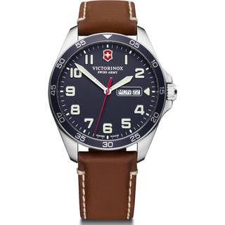 Victorinox Swiss Army Fieldforce Blue Dial Brown Leather Strap Men's Watch 241848
