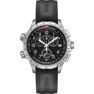 Hamilton Khaki Aviation X-Wind Quartz Black Dial Rubber Strap Men's Watch H77912335