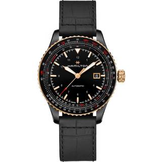 Hamilton Khaki Aviation Converter Automatic Black PVD Black Leather Strap Men's Watch H76635730
