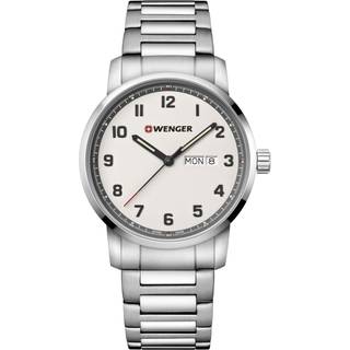 Wenger Attitude Heritage Quartz Cream Dial Black Stainless Steel Bracelet Men's Watch 01.1541.120