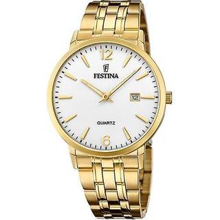 Festina Classic herreur i guldfarvet med hvid urskive