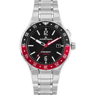 Jacques Lemans 1-2109F Hybromatic Sort/Stål Ø42 mm