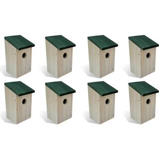 fuglehuse 8 stk. 12x12x22 cm træ