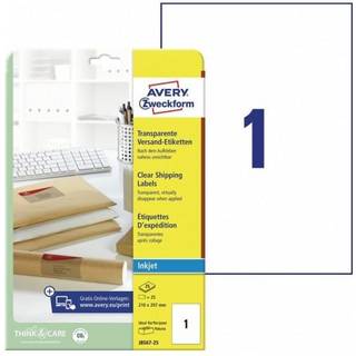 Avery J8567-25 klare Adresse etiketter 1 pr. ark 210 x 297 25 ark