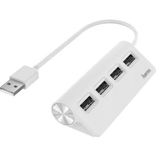 Hama USB Hub 4 Ports USB 2.0 480 Mbit/s white USB hub - USB 2.0 - 4 ports - Hvid