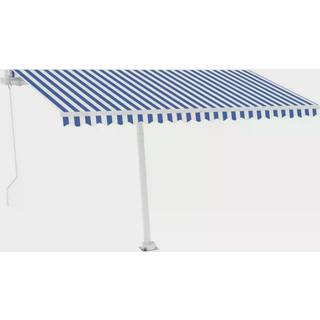 markise m. LED-lys 400x300 cm manuel betjening orange og brun