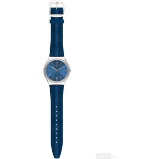 Swatch Bienne By Day Quartz Blue Dial Rubber Strap Watch SS07S111