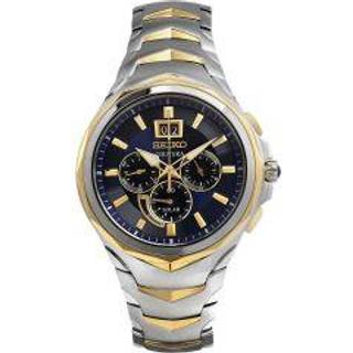 Seiko Coutura SSC642P1 Two Tone Solar Chronograph Bracelet Watch - W2498