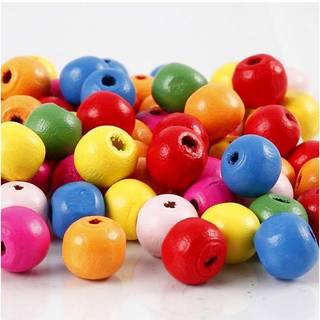 Assorterede Træperler 8 mm - 500g til Kreative Projekter