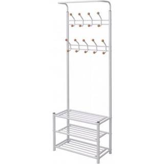 Knagerække Med Skoopbevaring 68 X 32 X 182,5 Cm - Sort