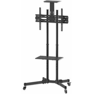 Manhattan Monitor/LFD Trolley Stand, 1 screen, 37-70, Vesa 200x200 to 600x400mm, Max 50kg, Black, Box Vogn med hjul LCD/plasmapanel/AV-system/kamera 37-70