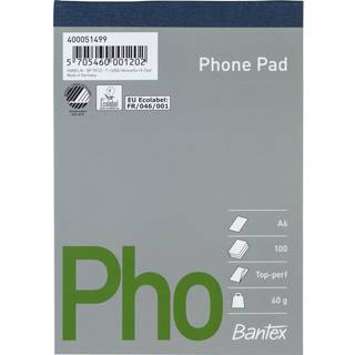 Bantex Blok | A6 | Stub | Blank | 100 ark
