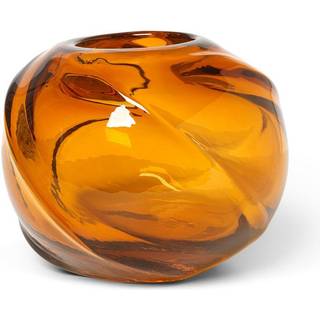 Water Swirl Vase - Round - Amber