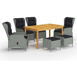 Spisebordssæt til Haven 7 Dele - Brun