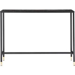 Dipp konsolbord 30x100 cm glas sort marmor dekor.
