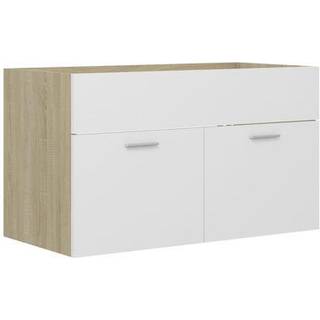 skab til håndvask 80x38,5x46 cm konstrueret træ sort