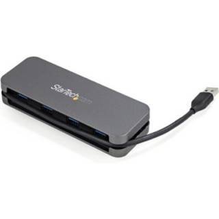 StarTech.com 4 Port USB 3.0 Hub 4x USB-A 5Gbps Laptop/Desktop USB Type-A Hub USB Bus Powered 11" Long Cable with Cable Management (HB30AM4AB) - hub - 4 ports USB hub - USB 3.2 - 4 ports - Grå