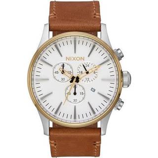 Nixon A4052548-00 The Sentry Hvid/Læder Ø42 mm