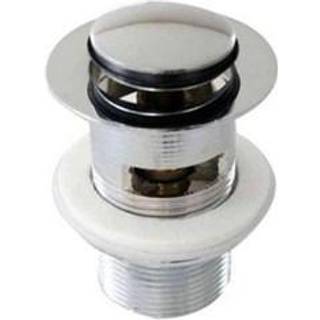 Unite bundventil med lille prop og push-open 1 1/4" forkromet
