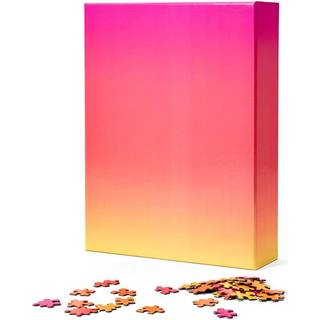 Areaware Gradient-puslespil Lyserød/Gul Stor - 1000-brikker, 20x28 tommer, reflekterende metallisk blæk, tre-farvet blanding