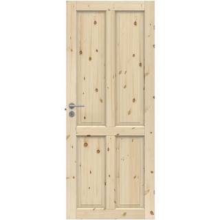 Swedoor Clever-line Tradition 04 massiv fyldningsdør, ubehandlet fyr, 82,5 x 184 cm (9x19)