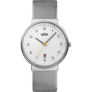 Braun Quartz Classic White Dial Stainless Steel Strap Men's Watch BN0032WHSLMHG