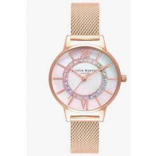 Olivia Burton Rainbow Rose Gold Mesh Wonderland Sparkle Watch