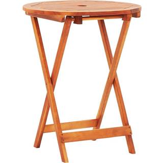 foldbart havebord Ø60x75 cm massivt eukalyptustræ