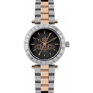 Vivienne Westwood Westbourne Quartz Black Dial Two Tone Stainless Steel Bracelet Ladies Watch VV092BKSR