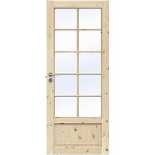 Swedoor Clever-line Tradition SP10 massiv fyldningsdør, ubehandlet fyr, 72,5 x 204 cm (8x21)