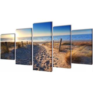 Kanvasbilledsæt Fugleperspektiv Af New York Skyline - 200 x 100 cm / Sandstrand