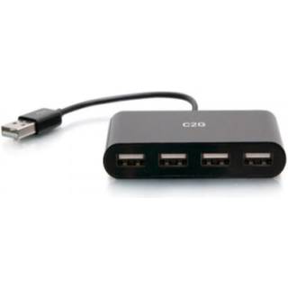 C2G 4-Port USB Hub - USB 2.0 Hub - USB Multiport Hub - 480Mbps - hub - 4 ports USB hub - 4 ports - Sort