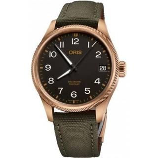 ORIS Big Crown Propilot Date Bronze ur, sort skive med grøn rem -41mm