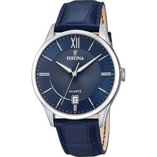 Festina Classic herreur i stål med blå urskive