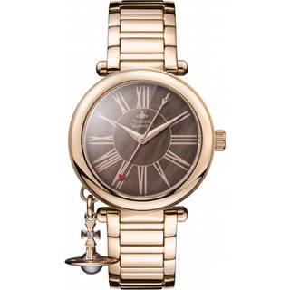 Viivienne Westwood Mother Orb Brown Dial Rose Gold Stainless Steel Bracelet Ladies Watch VV006PBRRS