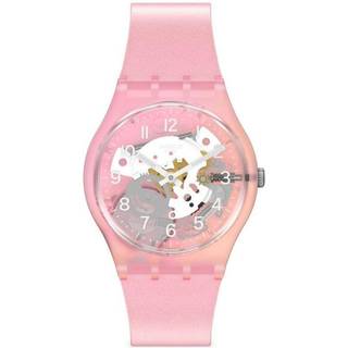 Swatch 'Skydawn' Quartz Pink Dial Pink Silicone Strap Unisex Watch GP173