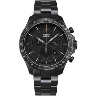Traser H3 109466 P67 Officer Chronograph Black Steel Herrenuhr 46mm 10ATM