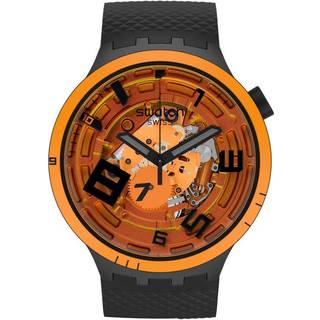 Swatch Big Bold Oops! Transparent Dial Black Silicone Strap Unisex Watch SB01B127