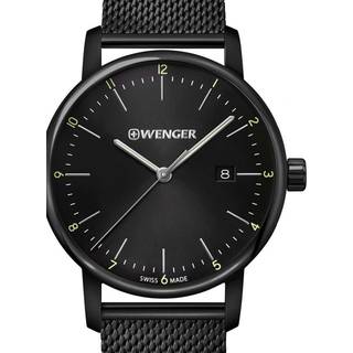Wenger Urban Classic Quartz Black Dial Black Stainless Steel Bracelet Men's Watch 01.1741.137